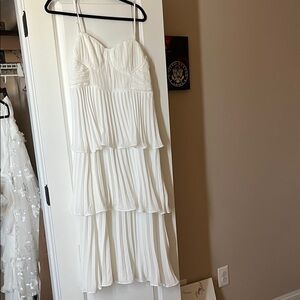 Lulu's White Tiered Midi Dress